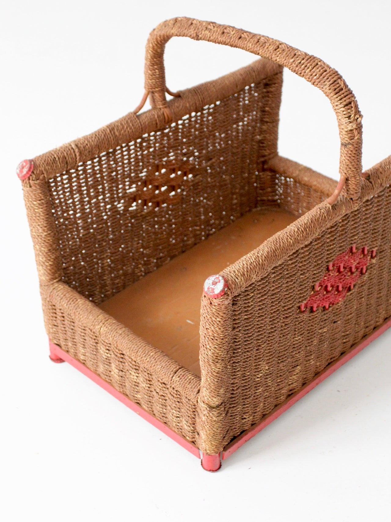 antique folk art storage basket