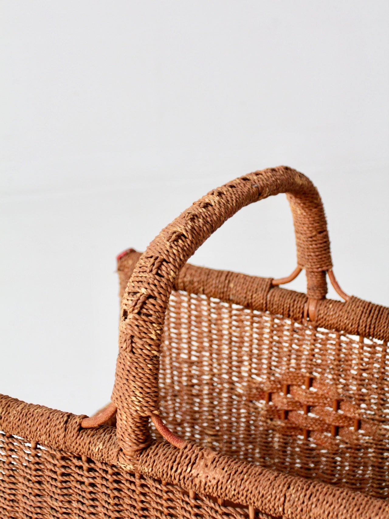 antique folk art storage basket