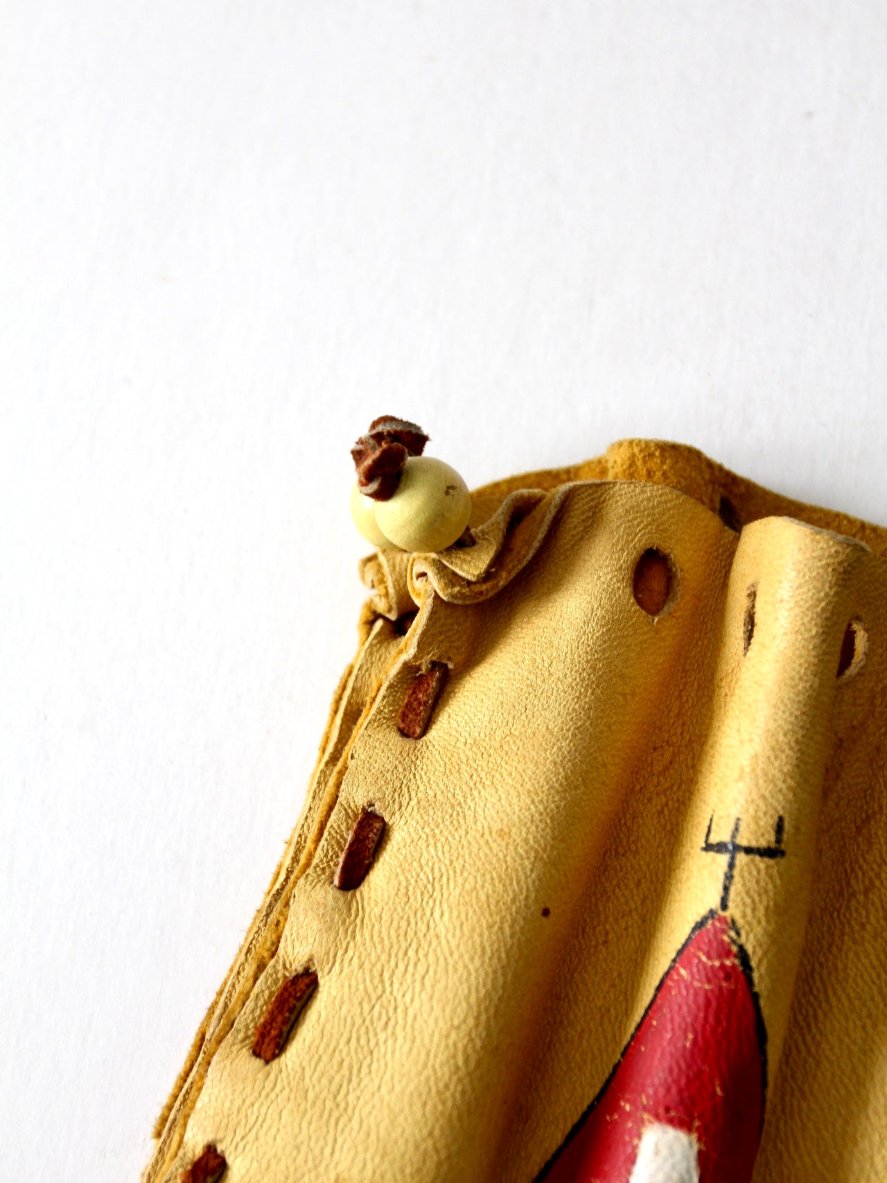 vintage painted deerskin pouch