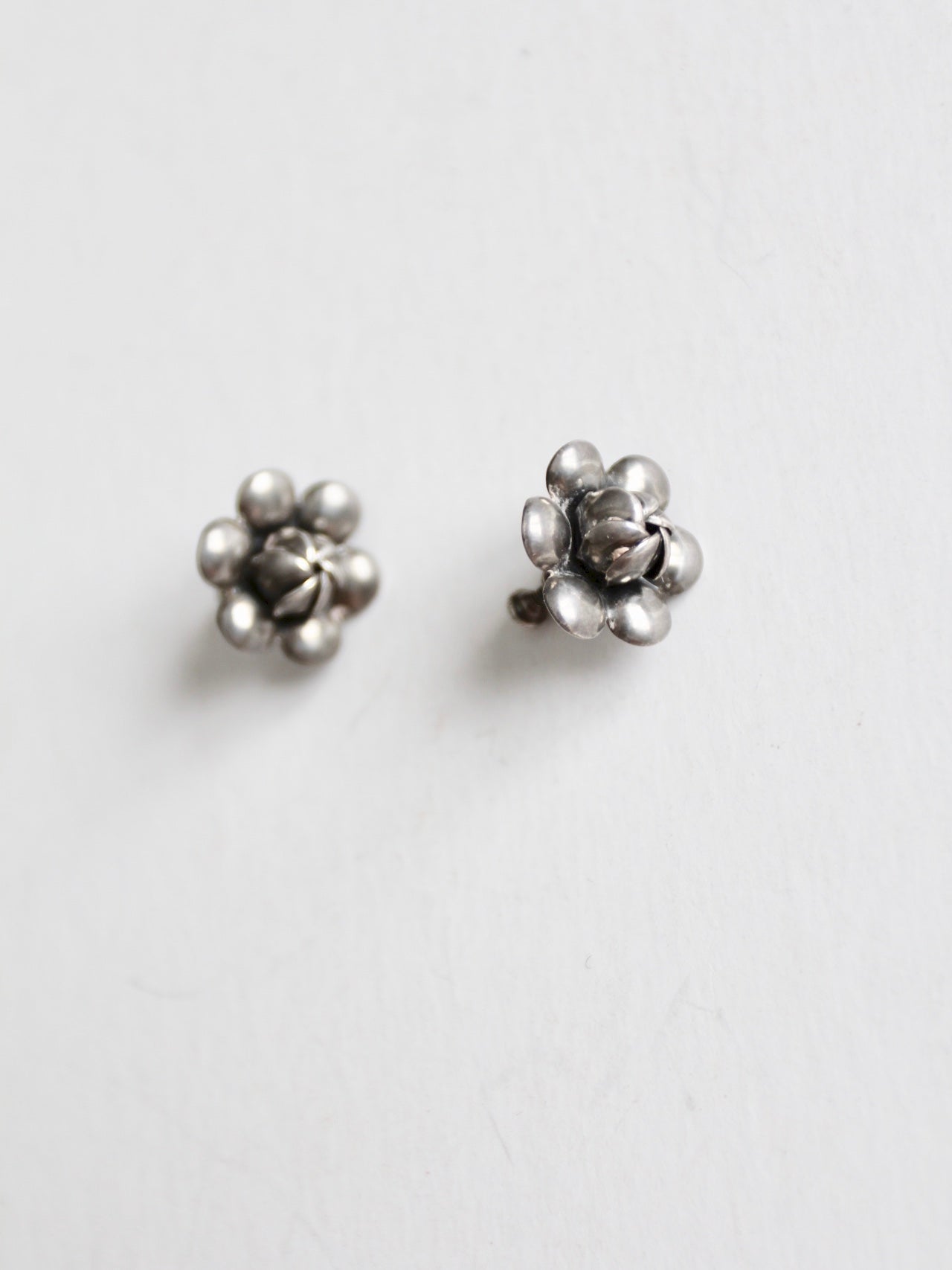 vintage sterling silver floral earrings