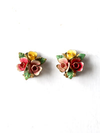 vintage 30s Austrian enamel earrings