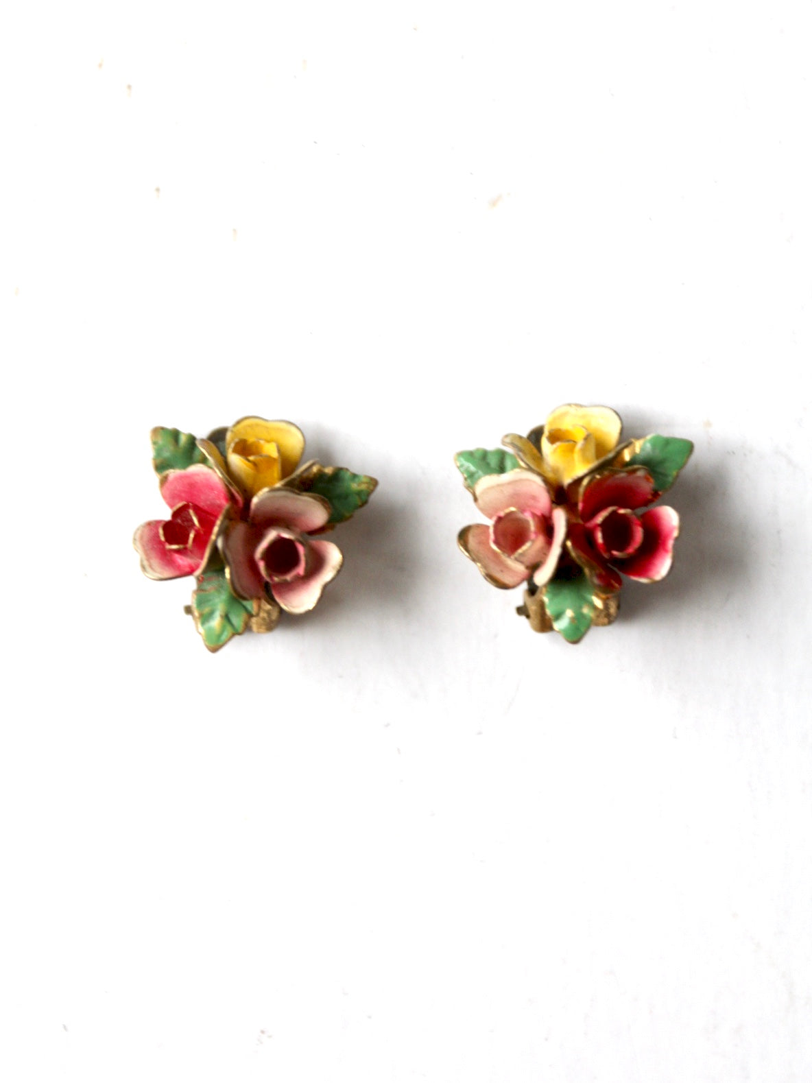 vintage 30s Austrian enamel earrings
