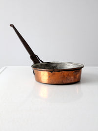 antique copper saute pans pair