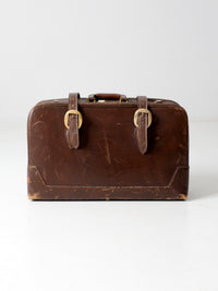 vintage brown leather suitcase
