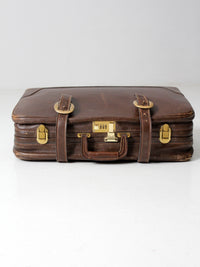 vintage brown leather suitcase