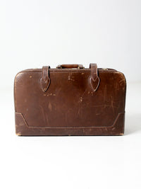 vintage brown leather suitcase