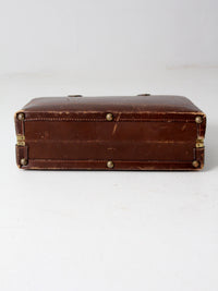 vintage brown leather suitcase