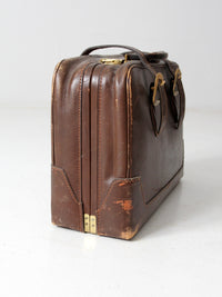 vintage brown leather suitcase
