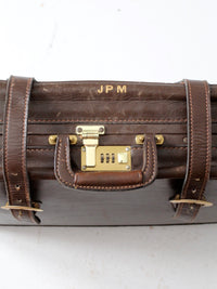 vintage brown leather suitcase