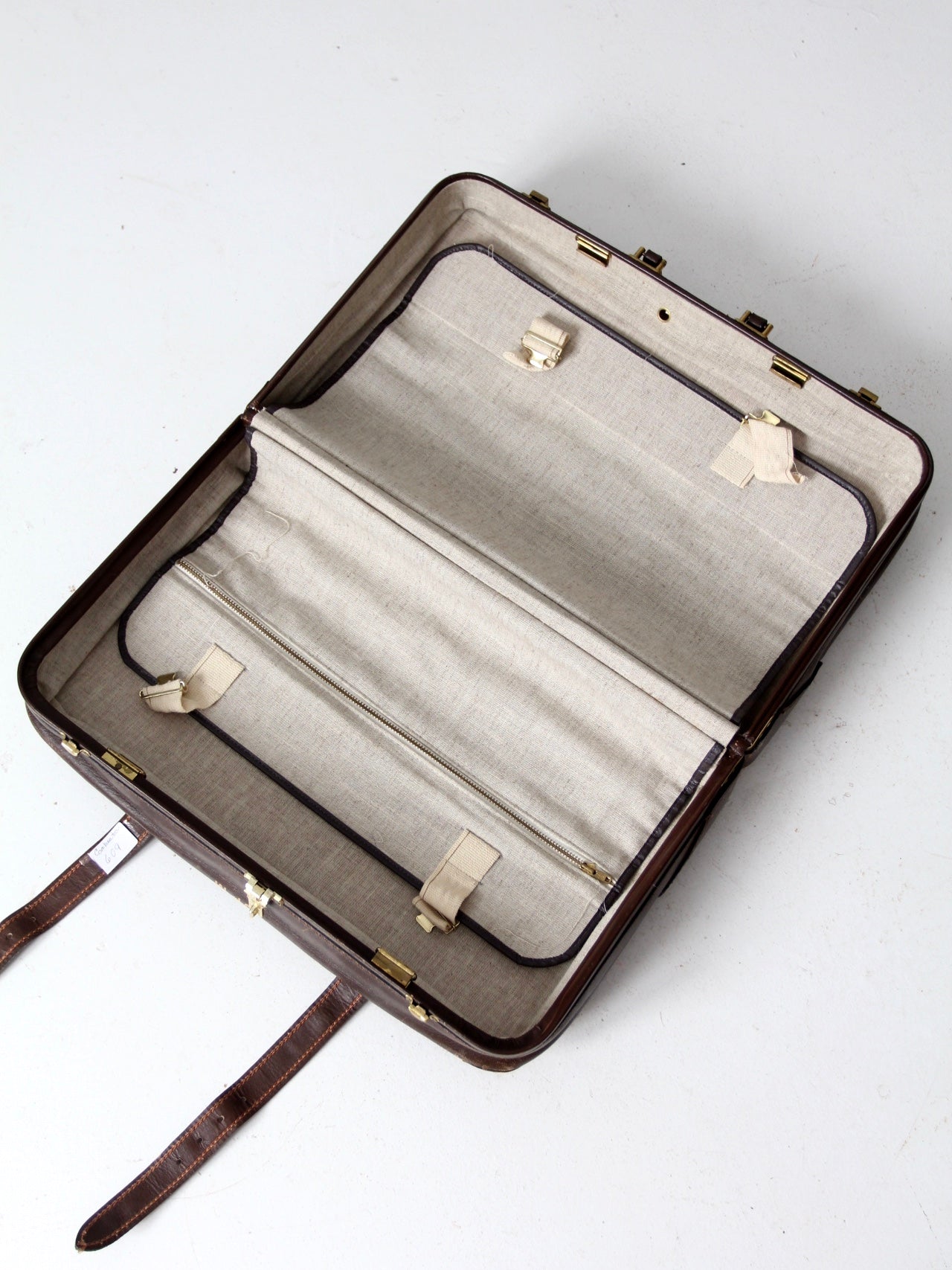 vintage brown leather suitcase