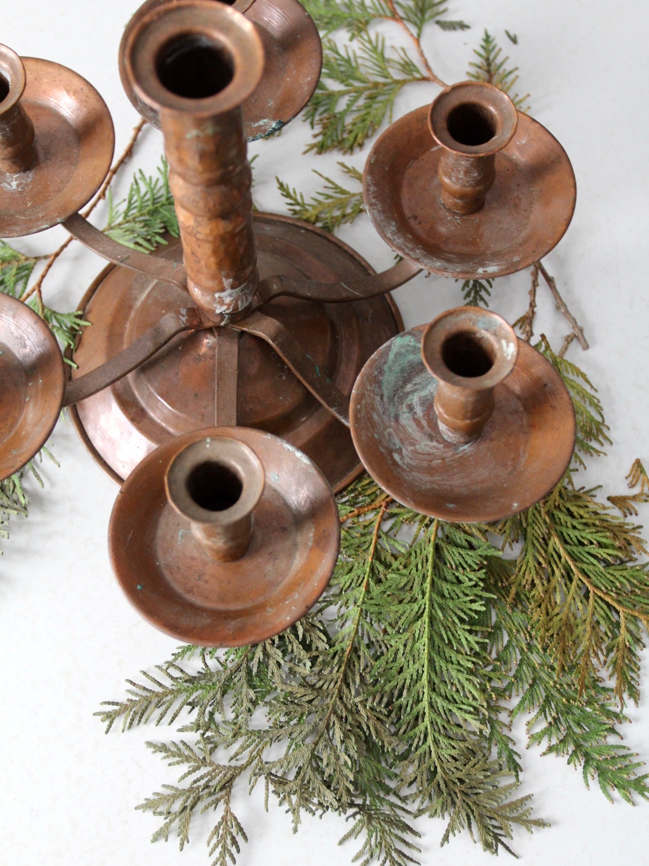 antique copper candelabra