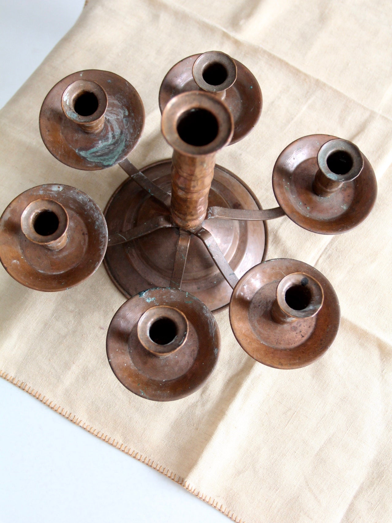 antique copper candelabra
