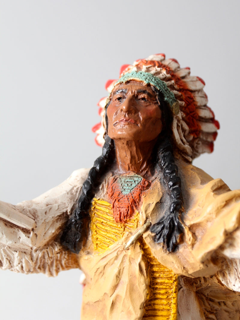 Native American Chief statue circa 1981