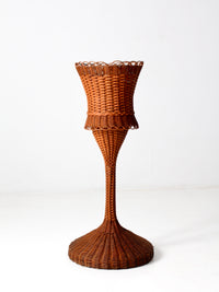 antique wicker plant stand