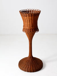 antique wicker plant stand
