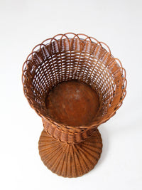 antique wicker plant stand