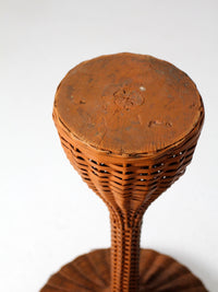 antique wicker plant stand