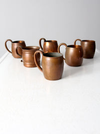 vintage copper mugs set/6