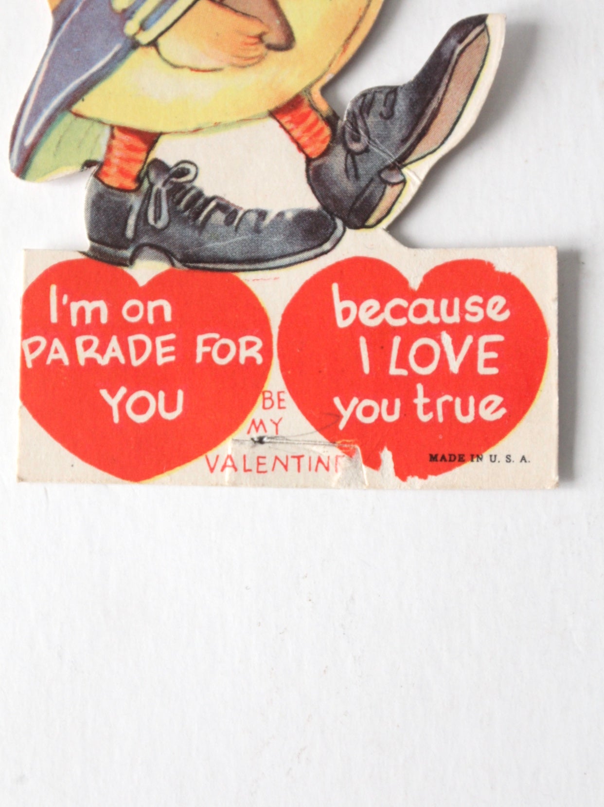 vintage 1930s Valentine's Day card, mechanical duck