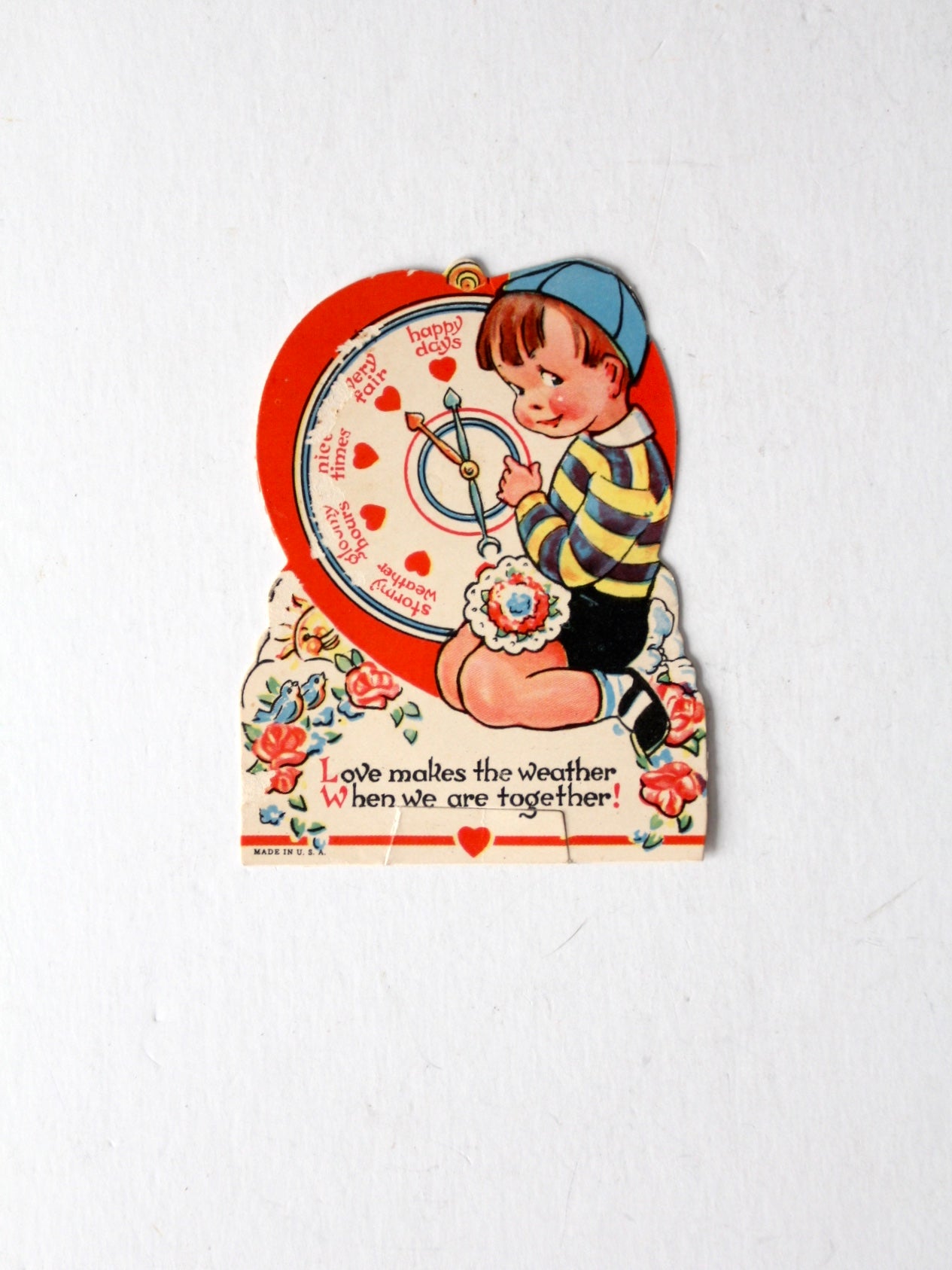 vintage 1930s Valentine's Day stand up card