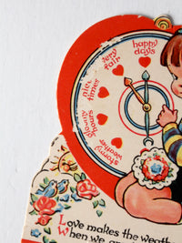 vintage 1930s Valentine's Day stand up card