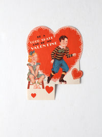 vintage roller skate Valentine's Day card