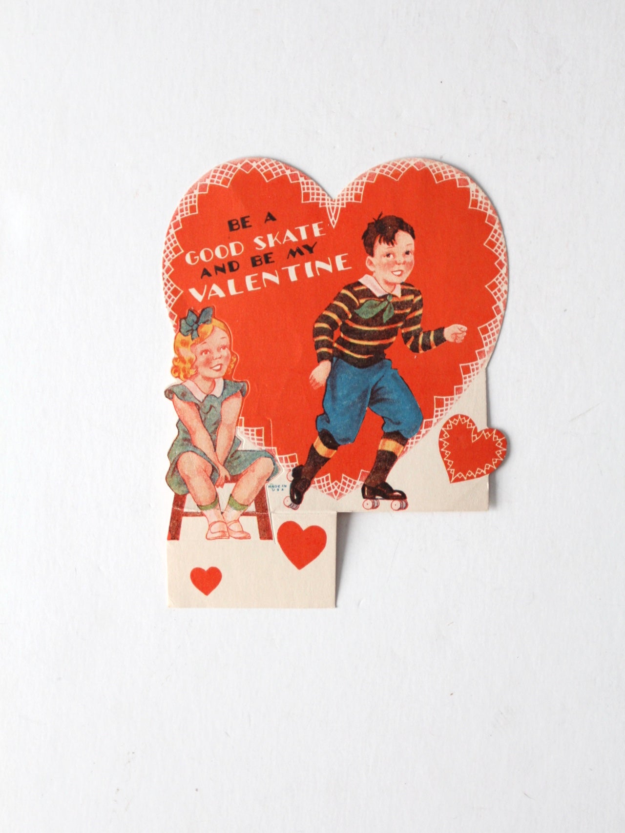 vintage roller skate Valentine's Day card
