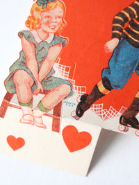 vintage roller skate Valentine's Day card