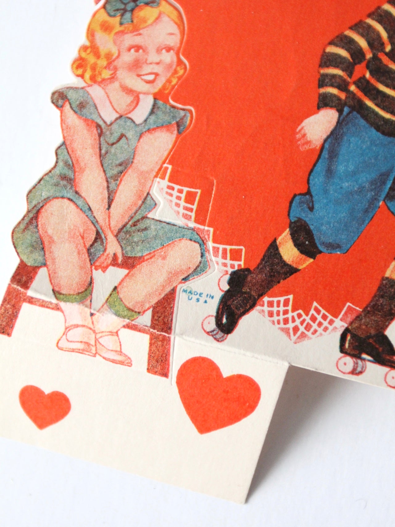 vintage roller skate Valentine's Day card