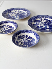 vintage Japanese Blue Willow dishes 4 pc