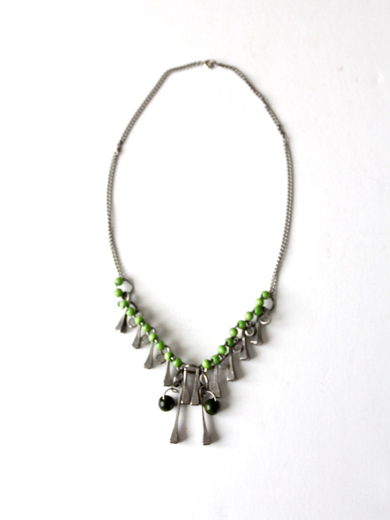 vintage brutalist square head nail necklace