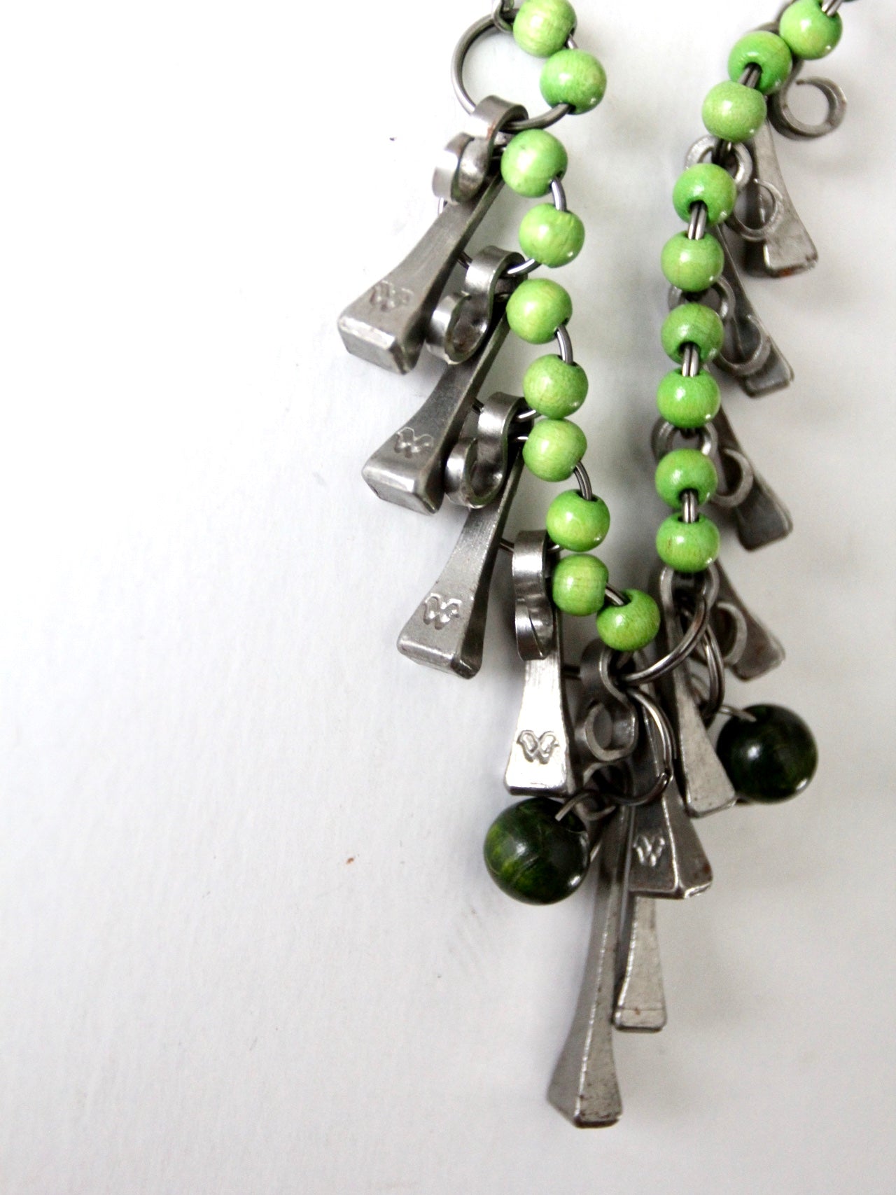 vintage brutalist square head nail necklace