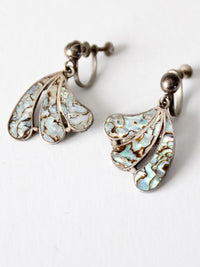 vintage abalone shell earrings