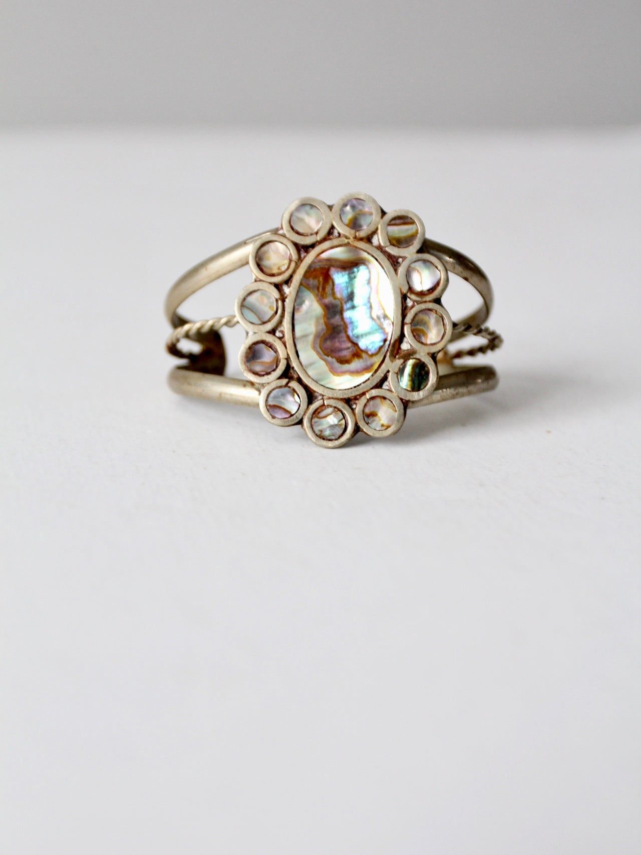 vintage abalone shell cuff bracelet