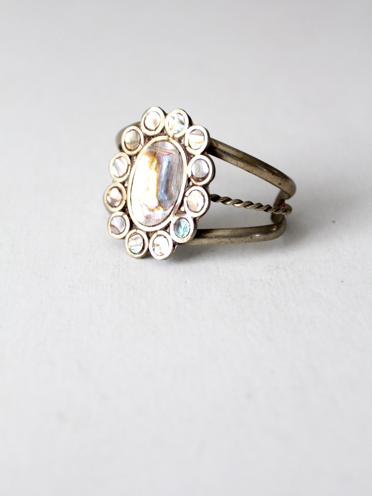 vintage abalone shell cuff bracelet