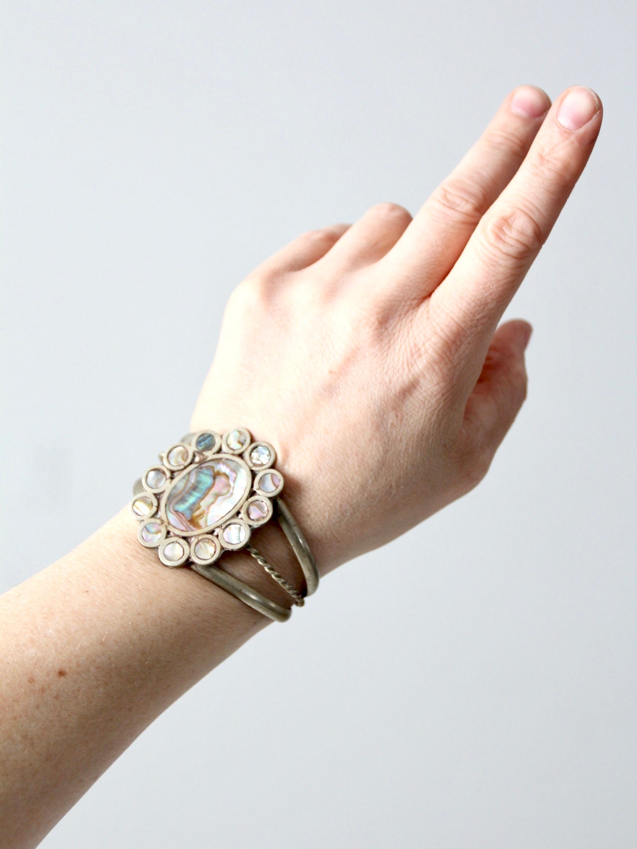 vintage abalone shell cuff bracelet