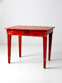 antique red desk with money drawer