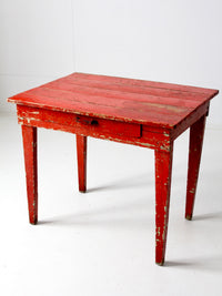 antique red desk with money drawer