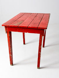 antique red desk with money drawer