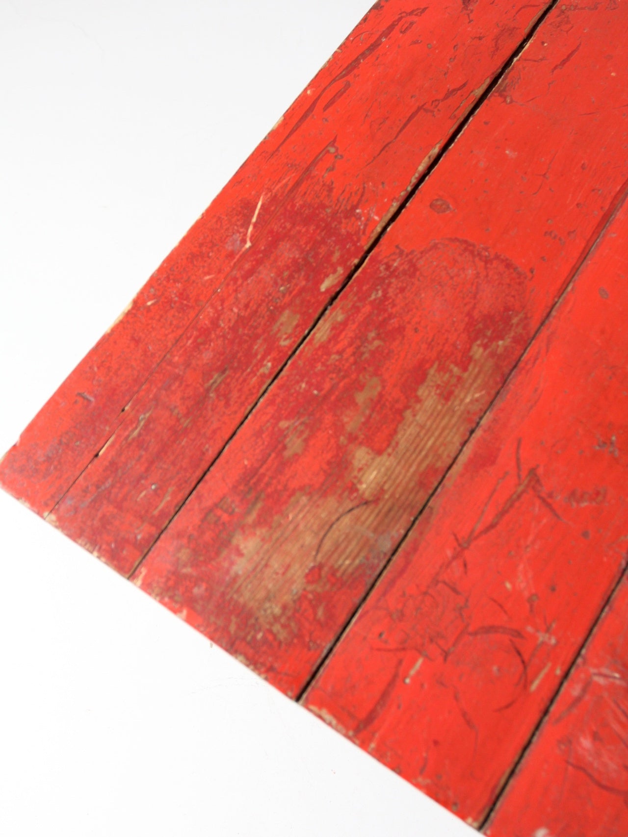 antique red desk with money drawer