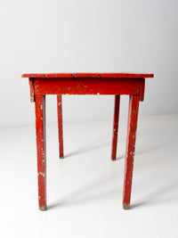 antique red desk with money drawer