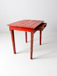 antique red desk with money drawer