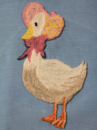 vintage framed Mother Goose embroidery