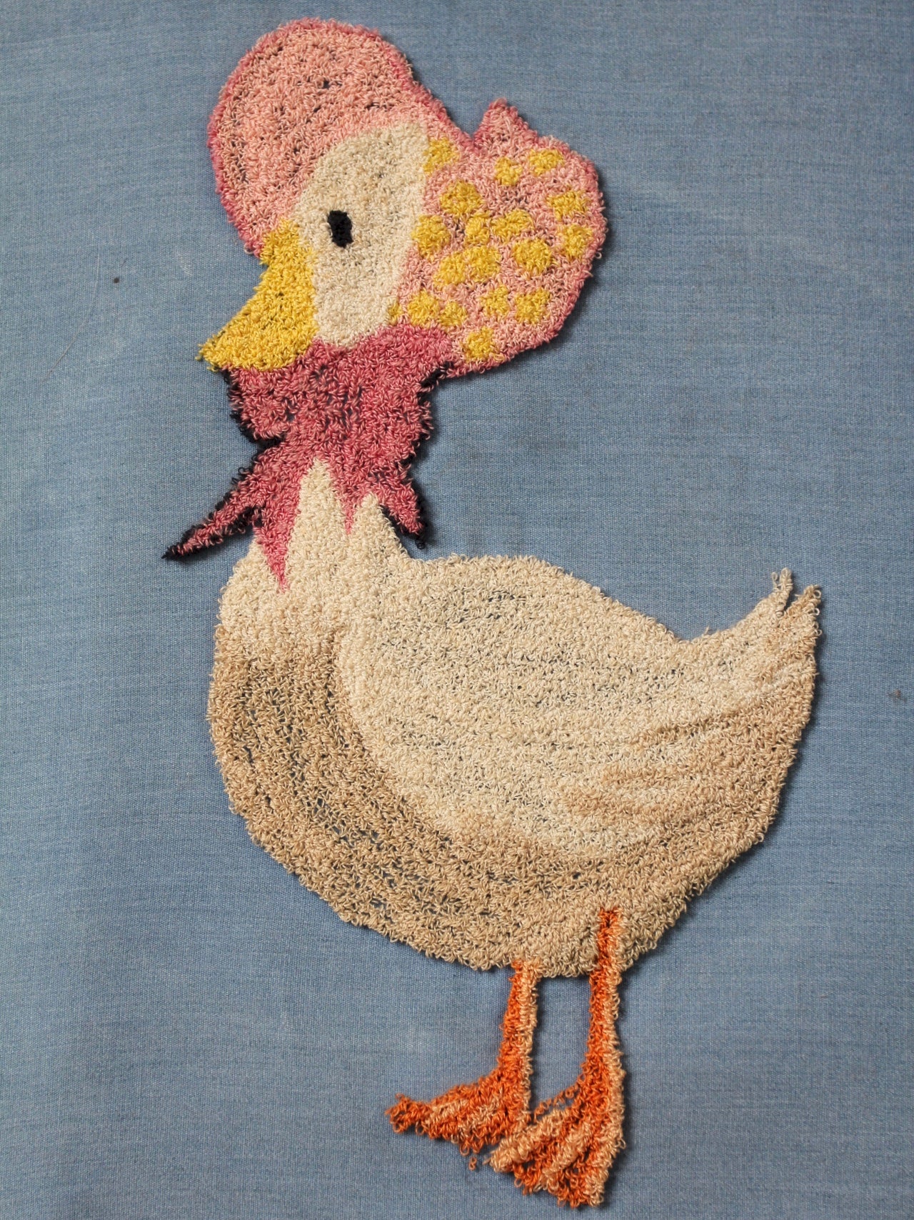 vintage framed Mother Goose embroidery