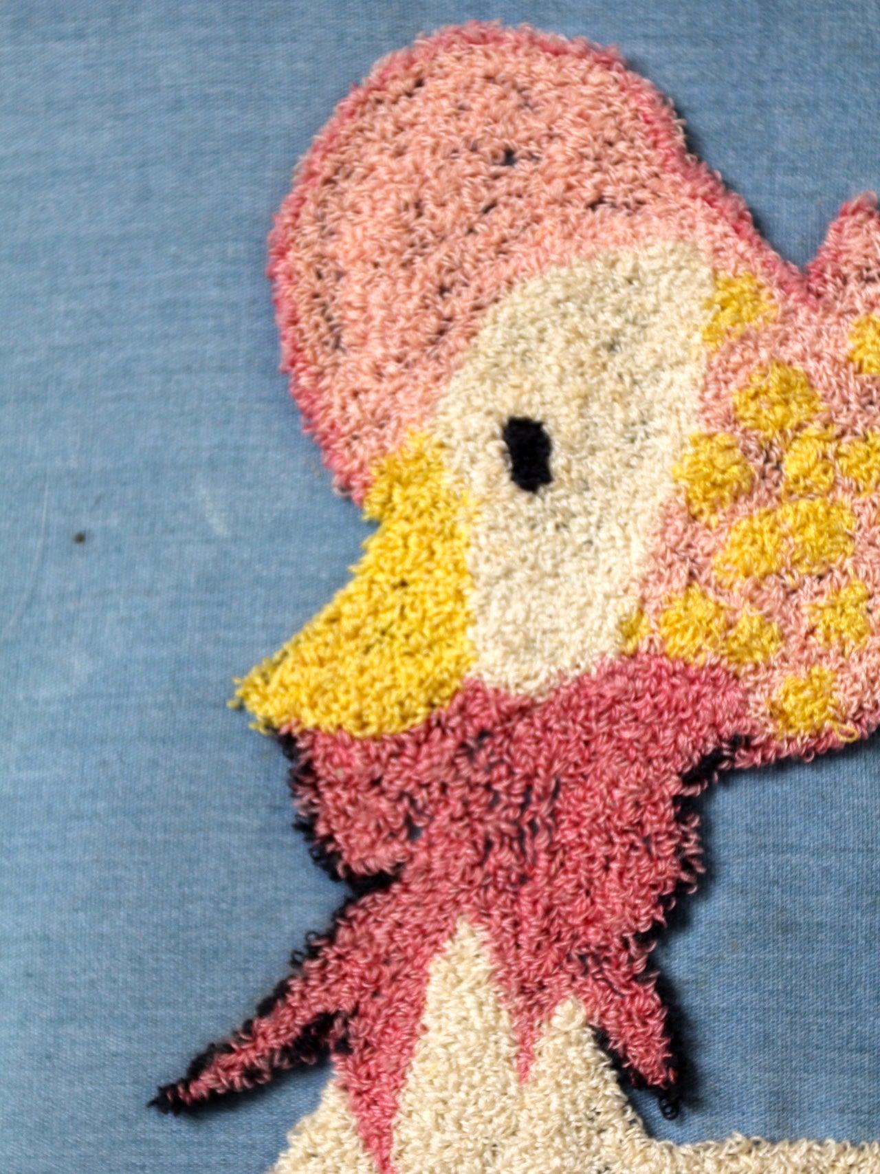 vintage framed Mother Goose embroidery