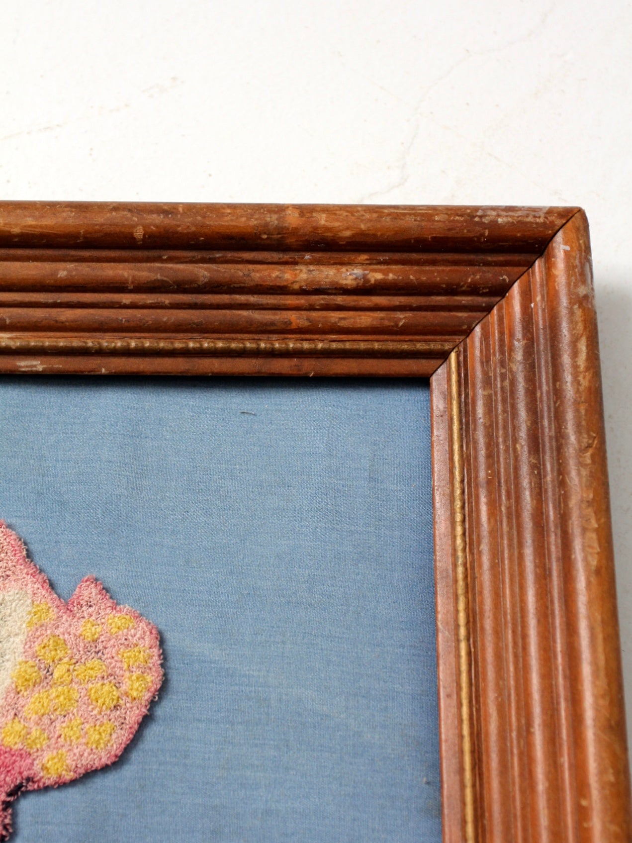 vintage framed Mother Goose embroidery