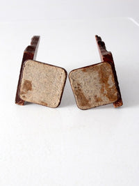 vintage composite wood horse bookends