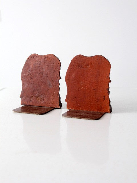 vintage composite wood horse bookends