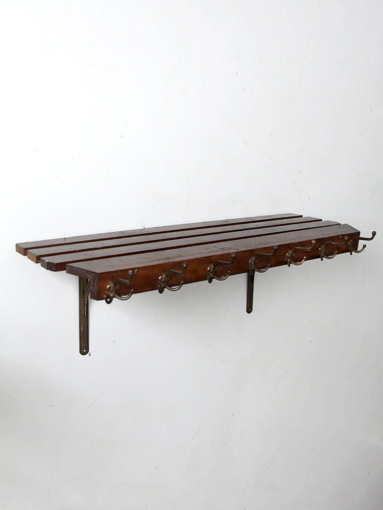vintage coat rack wall shelf