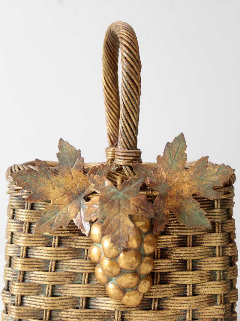 vintage gold wicker basket